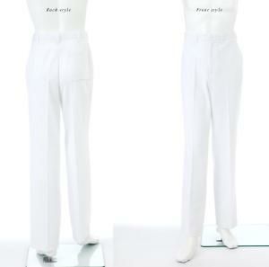 【ナガイレーベン USA-90】男子スラックス（ホワイト） 股下フリー88cm