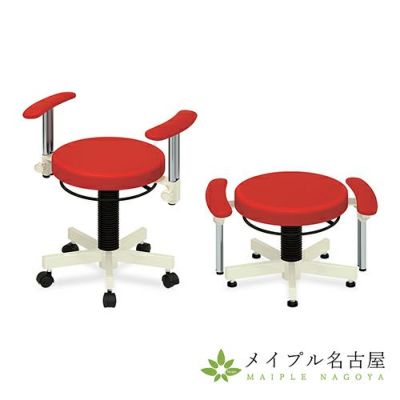 タカラベルモント アルミ Dスツール 赤キャスター 中古】タカラベルモント スツール 『 D-STOOL ALUMI（ディー